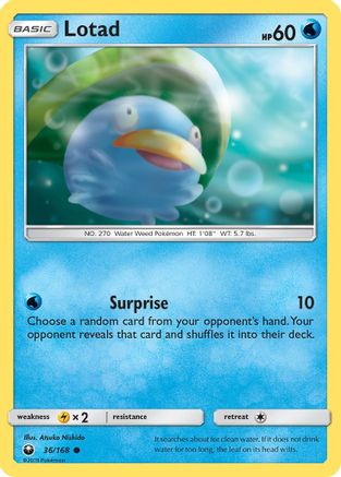 Lotad (36/168) [SM  Celestial Storm] Reverse Holofoil - Common