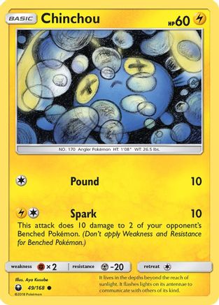 Chinchou (049/168) [SM  Celestial Storm] Reverse Holofoil - Common