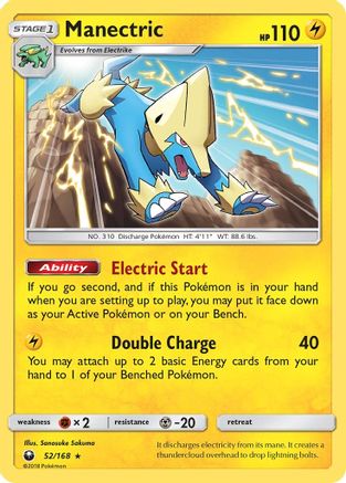 Manectric (52/168) [SM  Celestial Storm] Reverse Holofoil - Rare