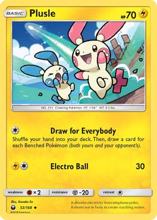 Plusle (053/168) [SM  Celestial Storm] Reverse Holofoil - Uncommon