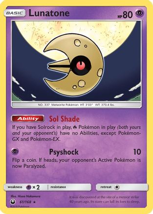 Lunatone (61/168) [SM  Celestial Storm] Reverse Holofoil - Holo Rare