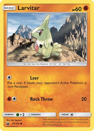 Larvitar (74/168) [SM  Celestial Storm] Reverse Holofoil - Common