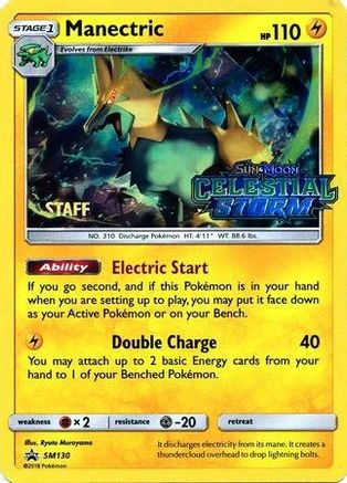 Manectric - SM130 (Prerelease) [Staff] (SM130) [SM Promos] Holofoil - Promo