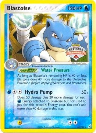 Blastoise (National Championships) (14/100) [League & Championship Cards] - Promo