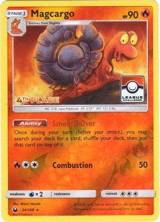 Magcargo (League Challenge) [4th Place] (24/168) [League & Championship Cards] Reverse Holofoil - Promo