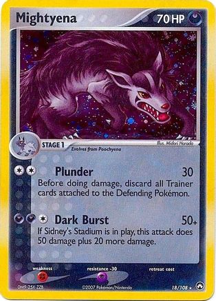 Mightyena (Cosmos Holo) (18/108) [Deck Exclusives] Holofoil - Holo Rare