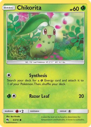 Chikorita (005/214) [SM  Lost Thunder] Reverse Holofoil - Common