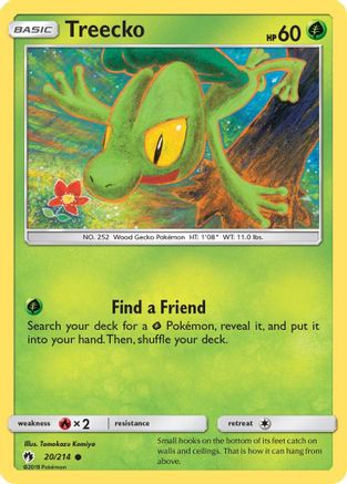 Treecko (020/214) [SM  Lost Thunder] Reverse Holofoil - Common
