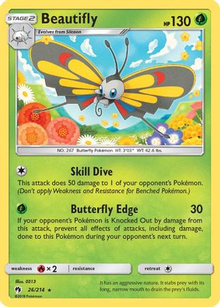 Beautifly (26/214) [SM  Lost Thunder] Reverse Holofoil - Rare