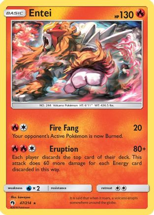 Entei (47/214) [SM  Lost Thunder] Reverse Holofoil - Rare