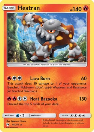 Heatran (48/214) [SM  Lost Thunder] Reverse Holofoil - Holo Rare