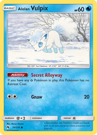 Alolan Vulpix (053/214) [SM  Lost Thunder] Reverse Holofoil - Common