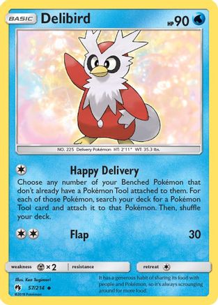 Delibird (057/214) [SM  Lost Thunder] Reverse Holofoil - Uncommon