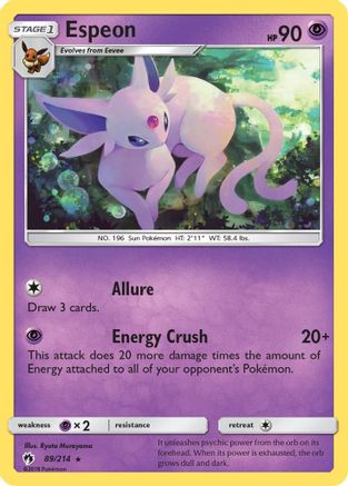 Espeon (089/214) [SM  Lost Thunder] Reverse Holofoil - Rare
