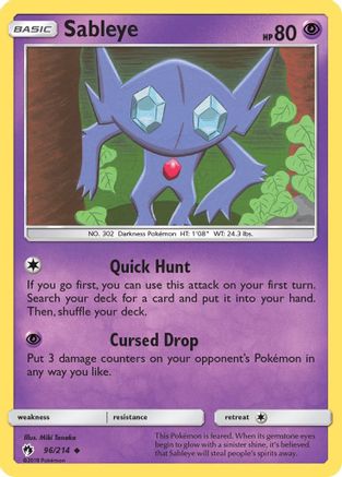 Sableye (096/214) [SM  Lost Thunder] Reverse Holofoil - Uncommon