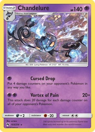 Chandelure (103/214) [SM  Lost Thunder] Reverse Holofoil - Holo Rare