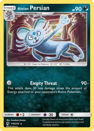 Alolan Persian (119/214) [SM  Lost Thunder] Reverse Holofoil - Rare