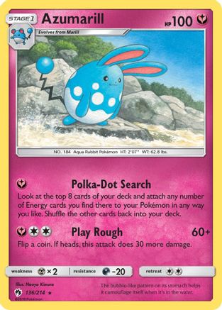 Azumarill (136/214) [SM  Lost Thunder] Reverse Holofoil - Rare