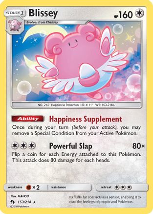 Blissey (153/214) [SM  Lost Thunder] Reverse Holofoil - Holo Rare