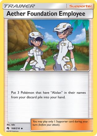 Aether Foundation Employee (168/214) [SM  Lost Thunder] Reverse Holofoil - Uncommon