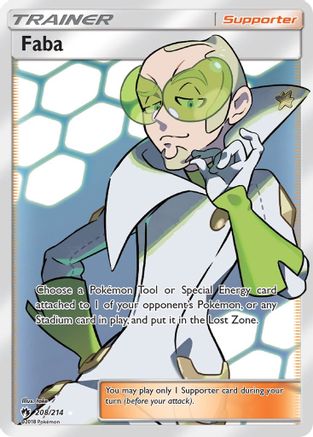 Faba (Full Art) (208/214) [SM  Lost Thunder] Holofoil - Ultra Rare