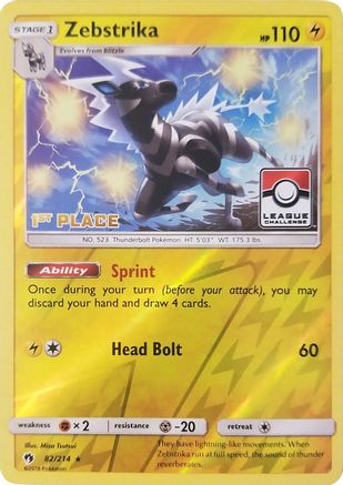 Zebstrika (League Challenge) [1st Place] (82/214) [League & Championship Cards] Reverse Holofoil - Promo