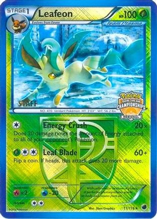 Leafeon (Regional Championships) [Staff] (11/116) [League & Championship Cards] Reverse Holofoil - Promo