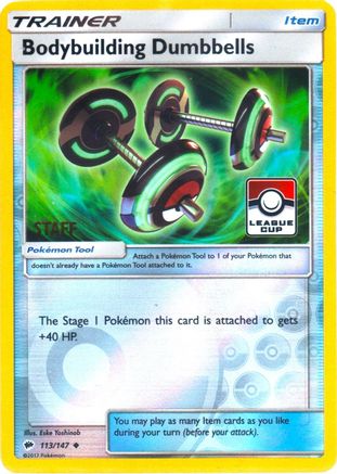 Bodybuilding Dumbbells (League Cup) [Staff] (113/147) [League & Championship Cards] Reverse Holofoil - Promo