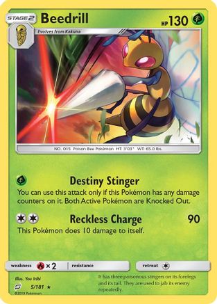 Beedrill (5/181) [SM  Team Up] Reverse Holofoil - Rare