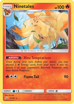 Ninetales (016/181) [SM  Team Up] Reverse Holofoil - Rare
