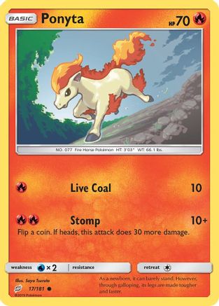 Ponyta (017/181) [SM  Team Up] Reverse Holofoil - Common