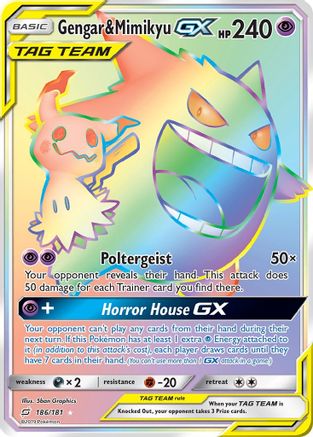 Gengar & Mimikyu GX (Secret) (186/181) [SM  Team Up] Holofoil - Secret Rare