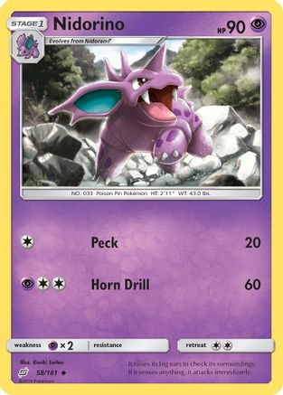 Nidorino (058/181) [SM  Team Up] Reverse Holofoil - Uncommon