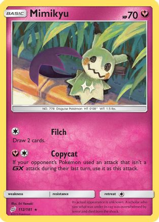 Mimikyu (112/181) [SM  Team Up] Reverse Holofoil - Rare