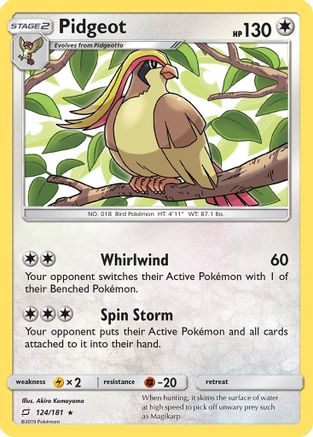 Pidgeot (124/181) [SM  Team Up] - Rare