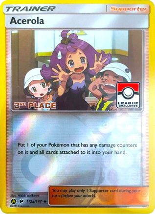 Acerola (League Challenge) [3rd Place] (112a/147) [League & Championship Cards] Reverse Holofoil - Promo