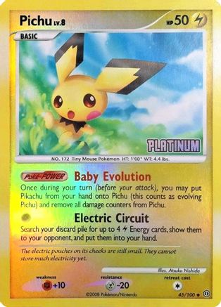 Pichu [Platinum] (045/106) [Burger King Promos] Reverse Holofoil - Promo