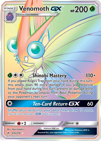 Venomoth GX (Secret) [SM10 - 216/214]