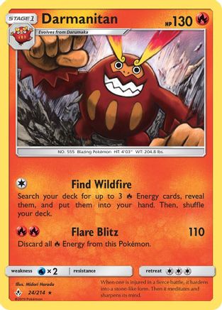 Darmanitan (024/214) [SM  Unbroken Bonds] Reverse Holofoil - Rare