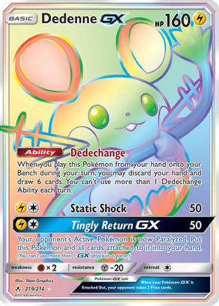 Dedenne GX (Secret) (219/214) [SM  Unbroken Bonds] Holofoil - Secret Rare