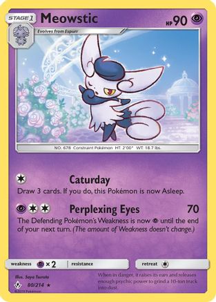 Meowstic (080/214) [SM  Unbroken Bonds] Reverse Holofoil - Rare