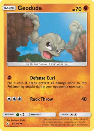 Geodude (87/214) [SM  Unbroken Bonds] Reverse Holofoil - Common
