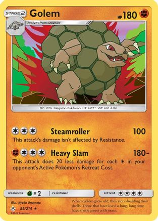 Golem (089/214) [SM  Unbroken Bonds] Holofoil - Holo Rare