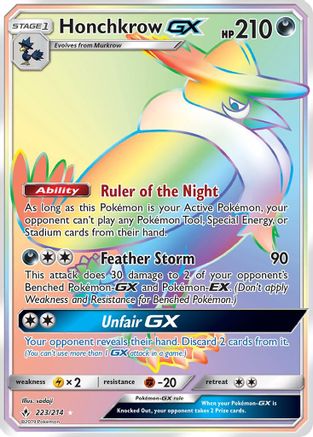 Honchkrow GX (Secret) (223/214) [SM  Unbroken Bonds] Holofoil - Secret Rare
