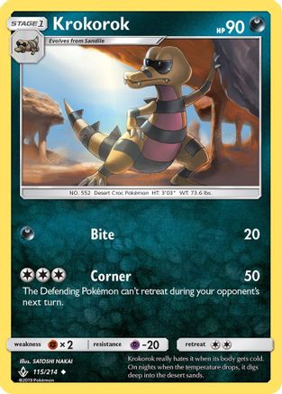 Krokorok (115/214) [SM  Unbroken Bonds] Reverse Holofoil - Uncommon