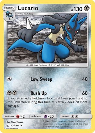 Lucario (126/214) [SM  Unbroken Bonds] Holofoil - Holo Rare