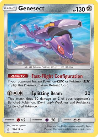 Genesect (127/214) [SM  Unbroken Bonds] Reverse Holofoil - Rare