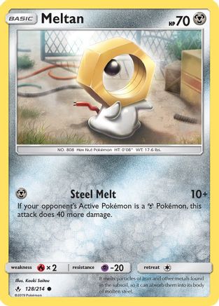 Meltan (128/214) [SM  Unbroken Bonds] Reverse Holofoil - Common