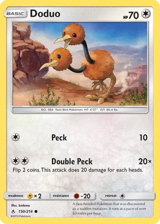 Doduo (150/214) [SM  Unbroken Bonds] Reverse Holofoil - Common