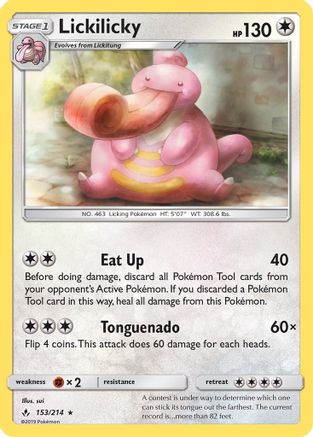 Lickilicky (153/214) [SM  Unbroken Bonds] Reverse Holofoil - Rare